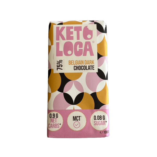 Belgische Chocolade 75% Pure Keto-Loca 100g