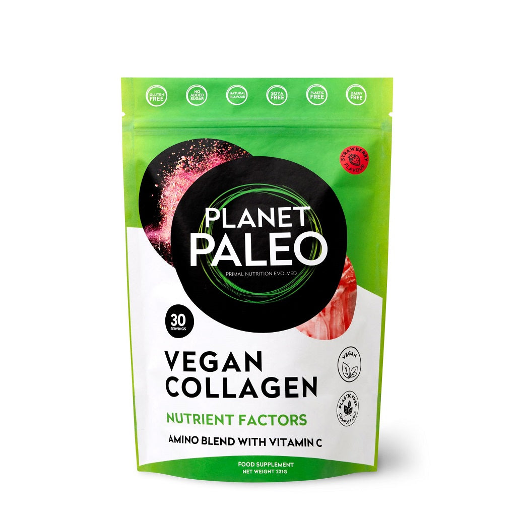Planet Paleo <br>Vegan Collagen Nutrient Factors Strawberry 231gr