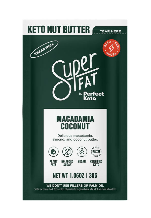 SuperFat<br> Keto-Nussbutter Macadamia-Kokosnuss x10