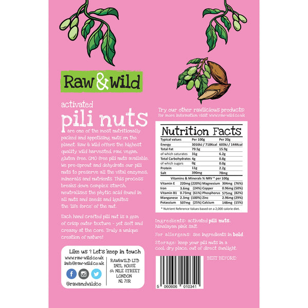 Activated Himalayan Pink Salt Pili Nuts 70gr Raw & Wild