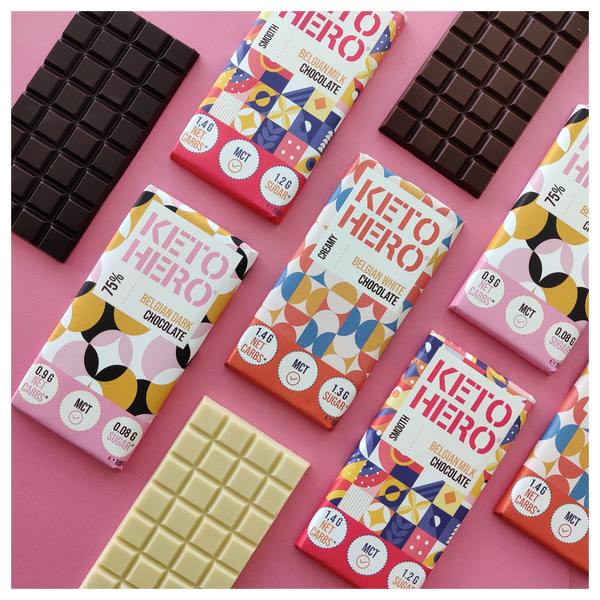 KETO-HERO <br>Belgische Witte Chocolade 100gr