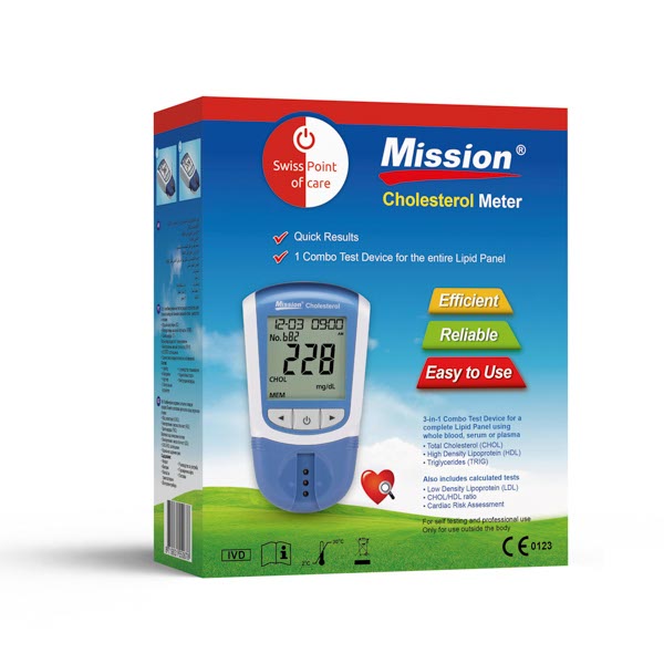 Pack de démarrage pour compteur de cholestérol Mission 3-en-1 (incl. 5 tests)