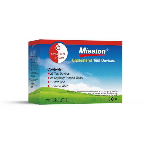 Mission 3-in-1-Cholesterin-Teststreifen (x25)