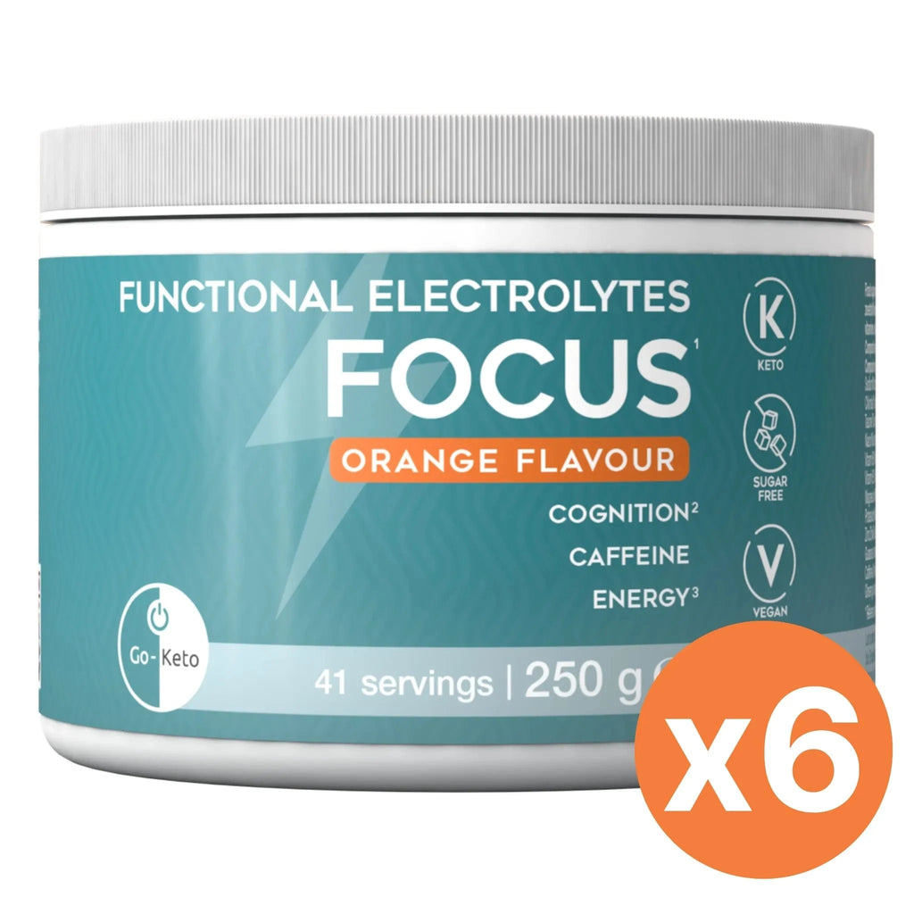 Functional Electrolytes Drink Mix Focus Orange Go-Keto 41 Portionen x6