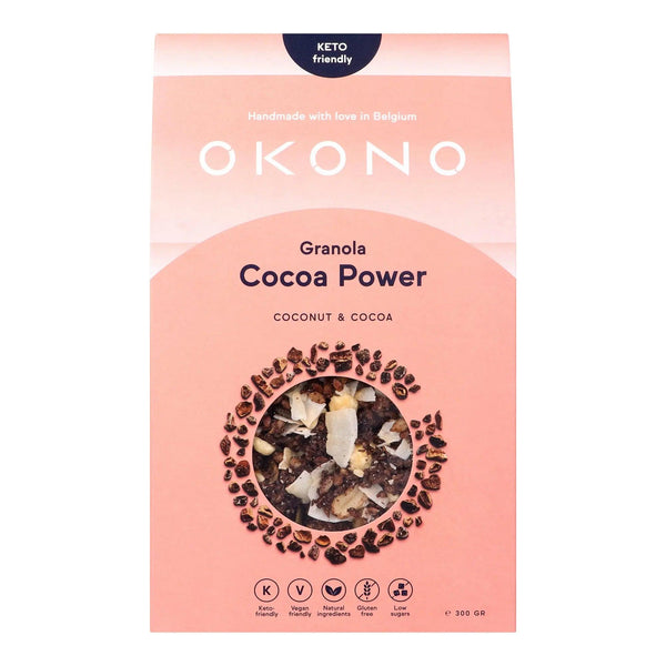 Keto Granola Cocoa Power Coconut & Cocoa OKONO 300g