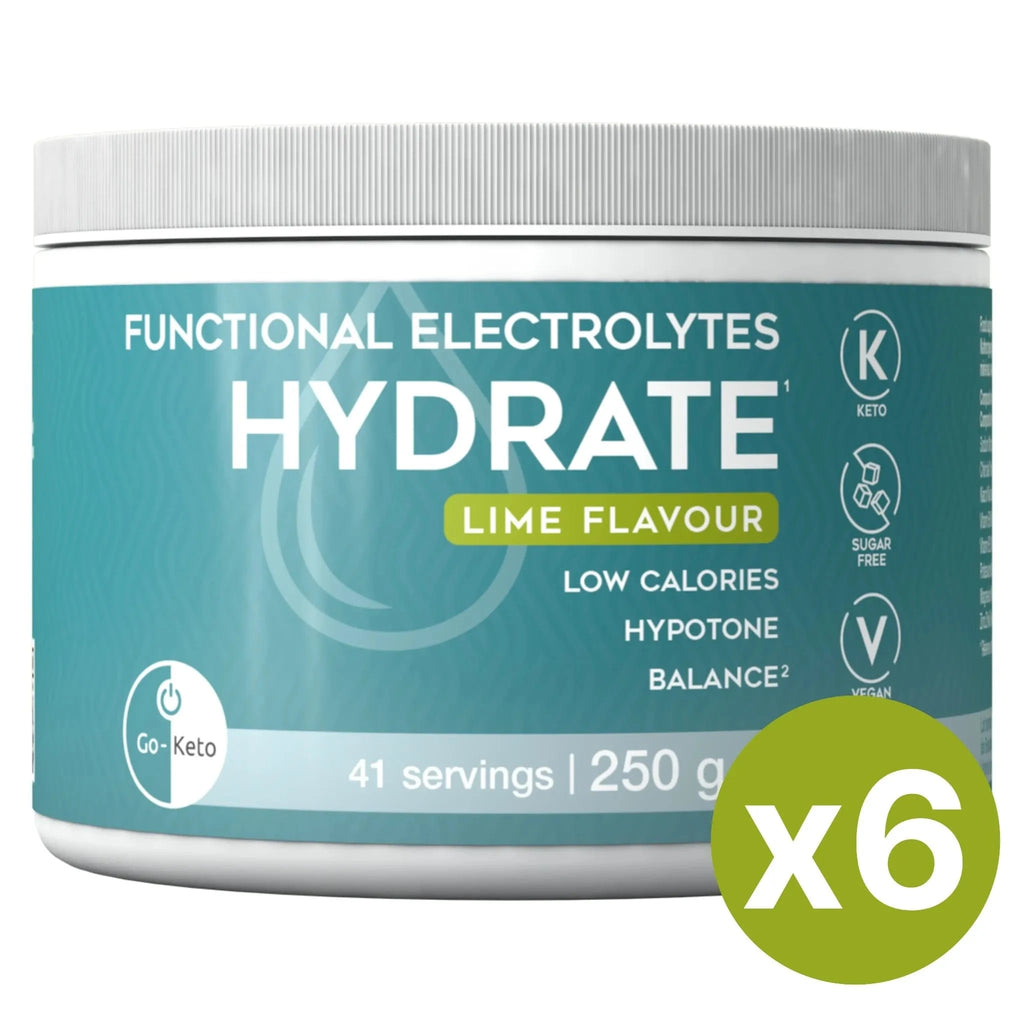 Functional Electrolytes Drink Mix Hydrate Lime Go-Keto 41 servings x6