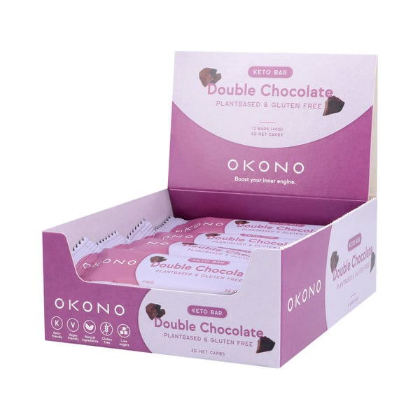 Barre Keto Double Chocolat OKONO 40g x12