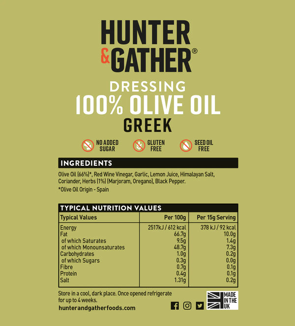 Hunter & Gather <br>Olijfolie Dressing Grieks 250ml