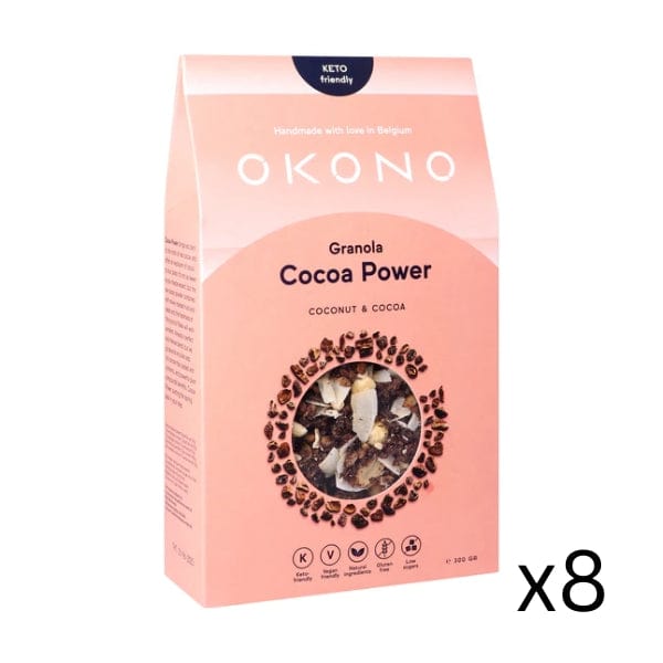 Keto Granola Cacao Power Kokos & Cacao OKONO 300g x8