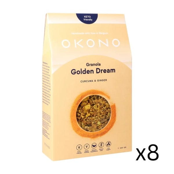 Keto Granola Golden Dream Kurkuma & Ingwer OKONO 300g x8