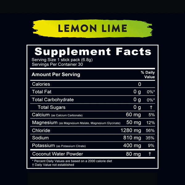 Mélange pour boisson hydratante Citron Lime (30 paquets de bâtonnets)