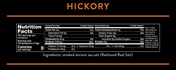 Real Salt HICKORY Smoked Salt Pouch 397gr