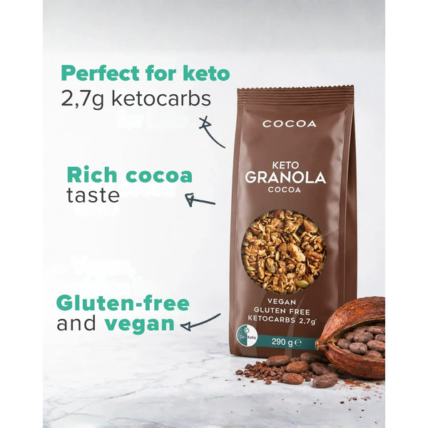 Keto Granola Cocoa Go-Keto 290g  Go-Keto P-GK-GRCA-30