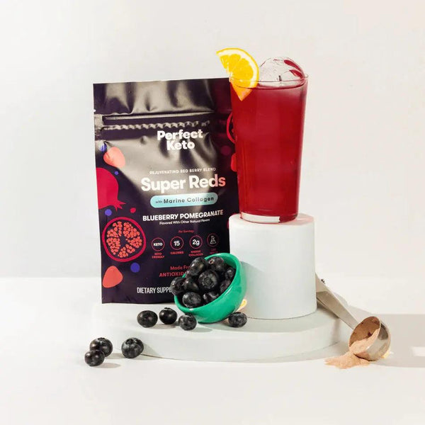 Perfect Keto Super Reds Pomegranate Blueberry Perfect Keto 96g P-PKRBB-PB20 KetoFitShop