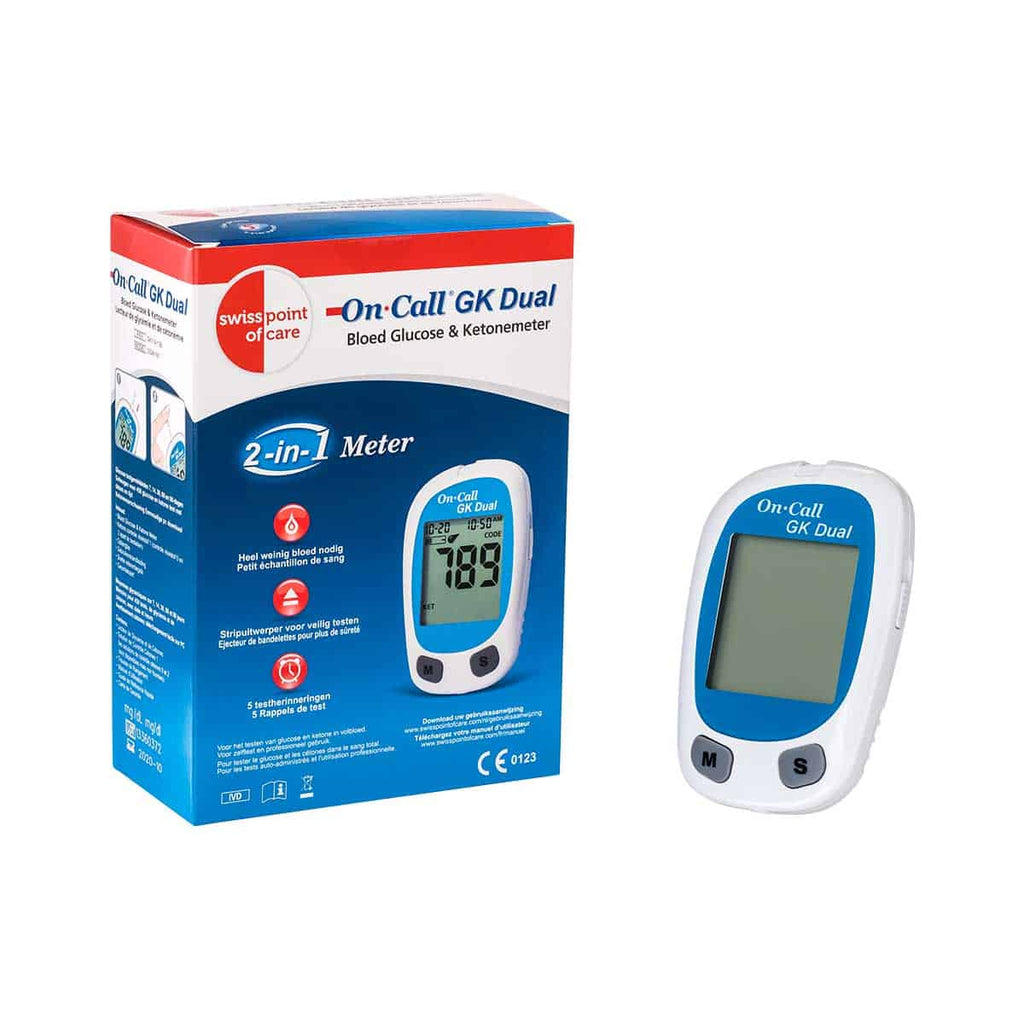 Swiss Point of Care Glucose and Ketone Meter Starter Kit On Call GK Dual 999-b000cfb2-d045-4904 KetoFitShop