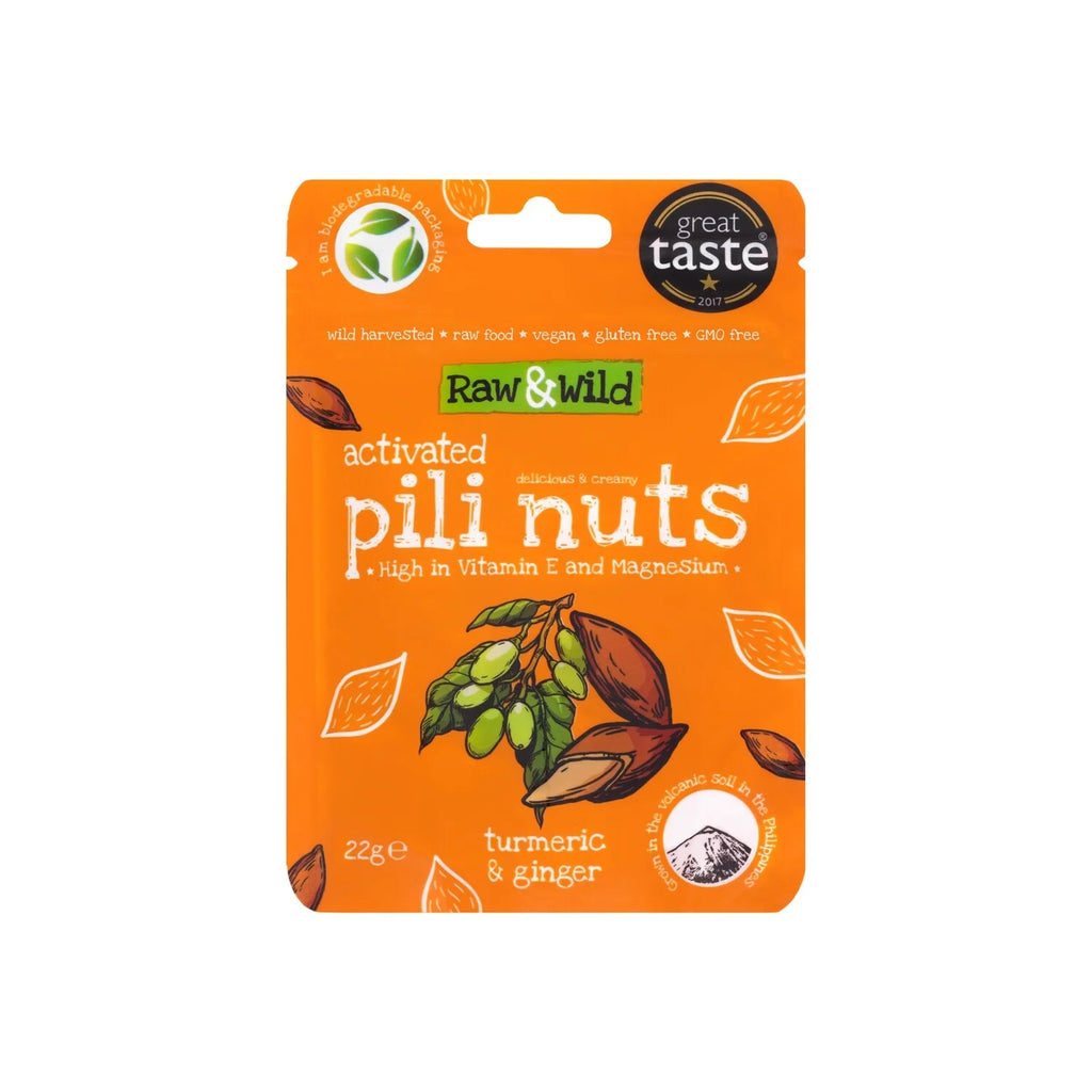 Activated Turmeric & Ginger Pili Nuts 22gr Raw & Wild