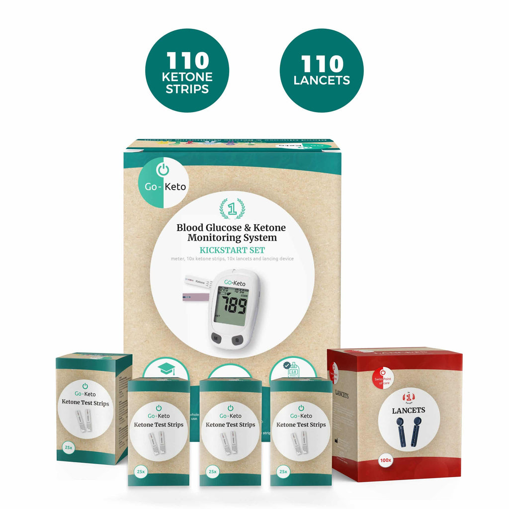 Glucose Ketone Meter Kickstart Set (110 ketone strips & 110 lancets)