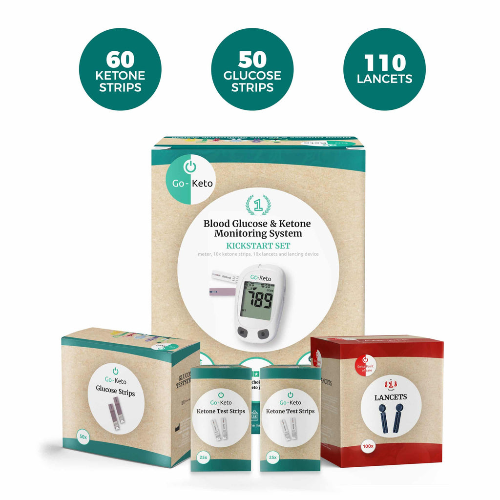 Glucose Ketone Meter Kickstart Set (60 ketone strips & 50 glucose strips & 110 lancets)